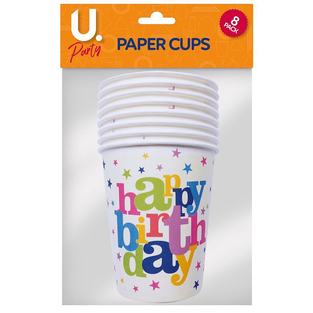 Happy Birthday Cups 8pc | Proper Job