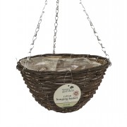 Hanging Basket Rattan 12in