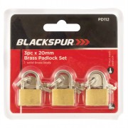 Brass Padlock Set 3x20mm