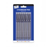 Technoline Pens 8pc Black