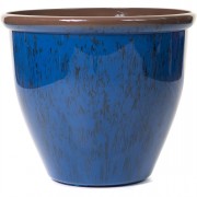 Running Glaze Pot Blue