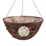 Hanging Basket Rattan 14in