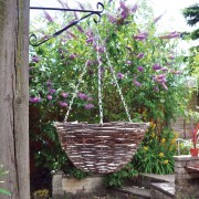 Hanging Basket Rattan 14in