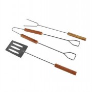 BBQ Tool Set 3pc Wooden