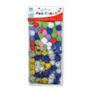 Glitter Pom Poms 60pc