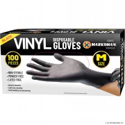 Vinyl Gloves 100s Black Med