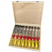 Wood Chisels 6/8pc Wood Box