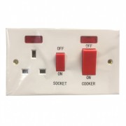 Cooker Panel 45amp w/Socket