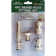 Brass Hose Connector Set 4pc