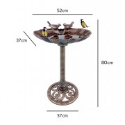 Bird Bath with Birds&Stones