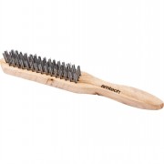 Wire Brush 4 Row Wooden