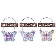 Metal Butterfly Welcome Sign