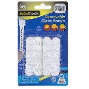 Removable Hooks Clear 6pc