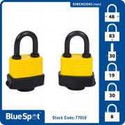 Keyed Alike Padlock 2pc 40mm
