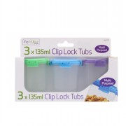 Clip Lock Tubs Medium 3pc