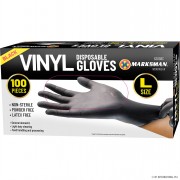 Vinyl Gloves 100s Black Lrg