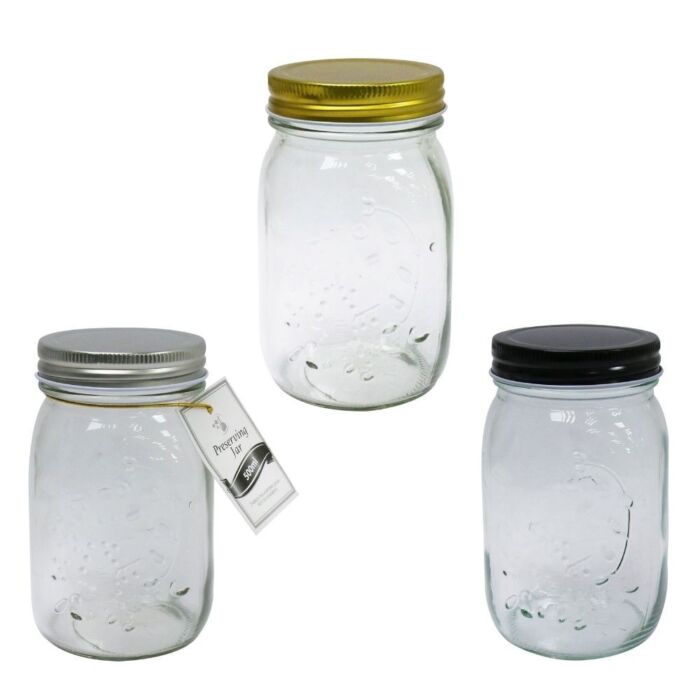 Jam Jar  500ml Metallic Lids - Image 2