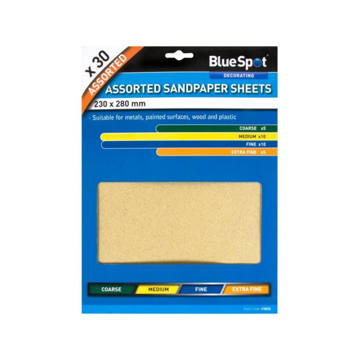 Sandpaper 30 Sheet Assorted